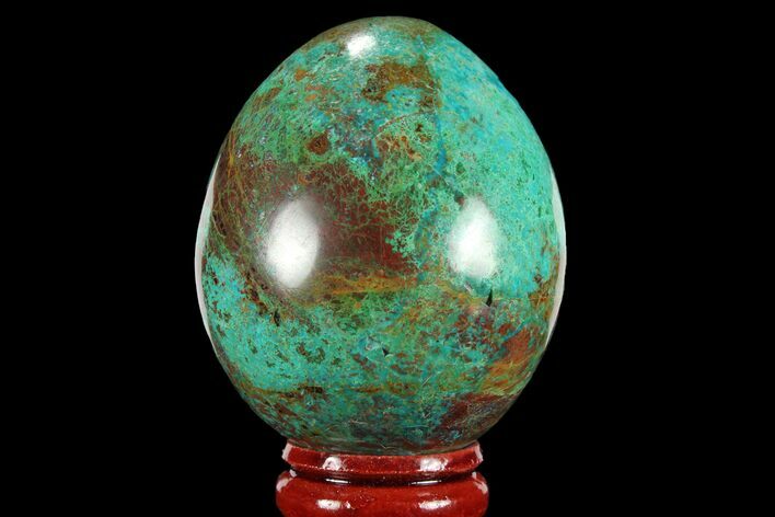 Polished Chrysocolla Egg - Peru #95669